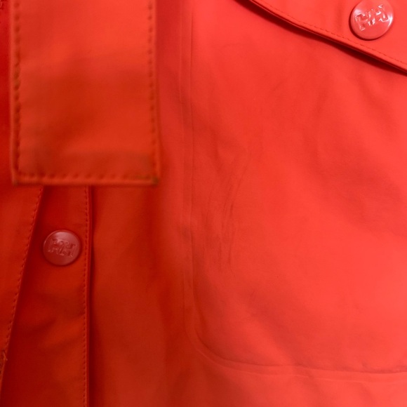 Helly Hansen Women's Orange Kirkwall Rain Jacket/Trenchcoat Blue Chambray Lining - Picture 7 of 7